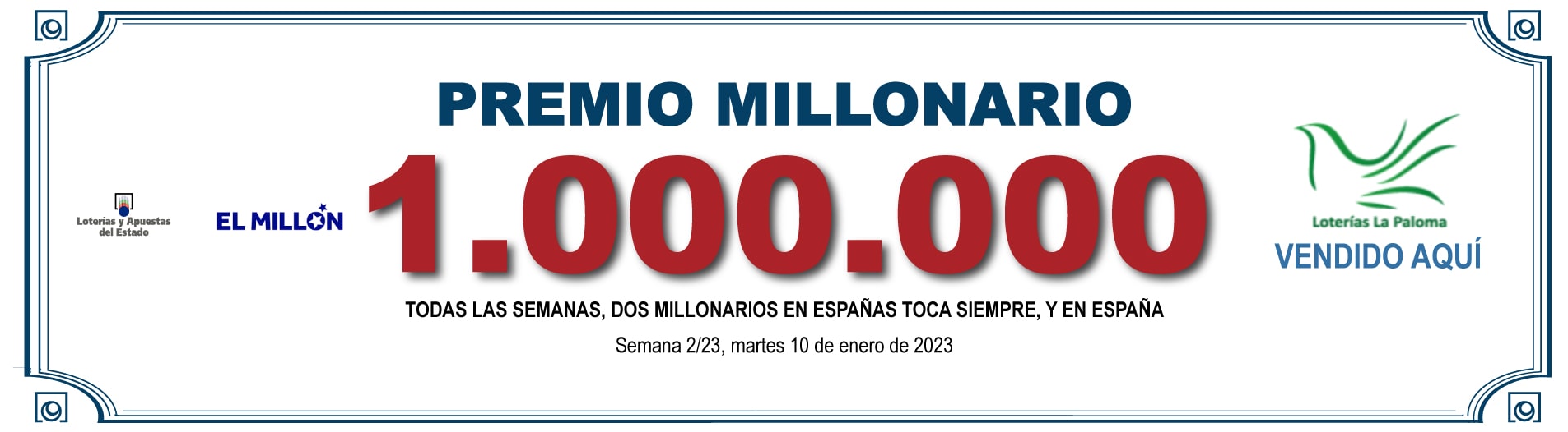 Loterías La Paloma - GRAN PREMIO 1