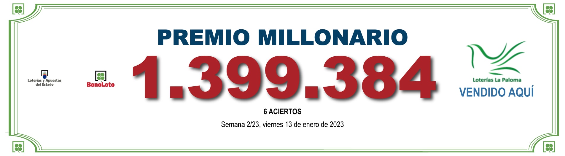Loterías La Paloma - GRAN PREMIO 2